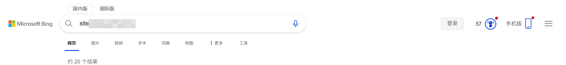 新站一周后bing google索引已收录 