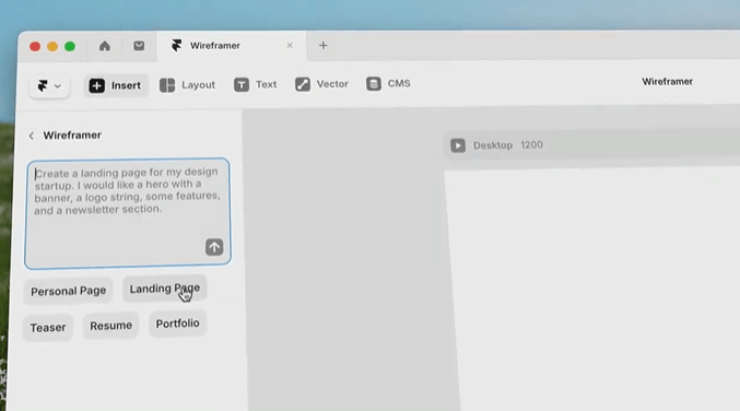 Framer发布全新AI功能，Wireframer秒建网站，Workshop生成交互组件，Vectors 2.0与... 生成,Framer,AI,用户,AIbase