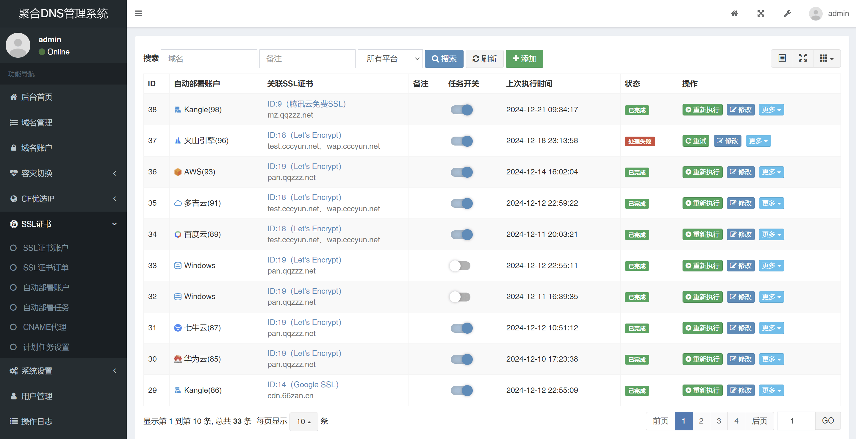 关于各平台的SSL，分享一个SSL工具，对接几十个平台，你一定用得着 自动,SSL,支持,域名,功能