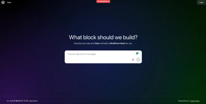 WordPress重磅推出AI工具Telex 简化网站构建过程 AI,WordPress,Telex,网站,工具