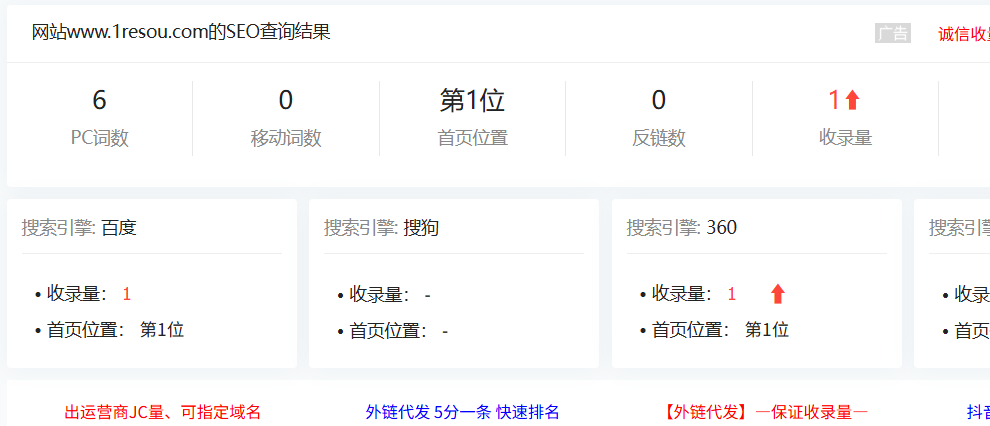 新站上线第六天，360收录了 收录了,新站,BA