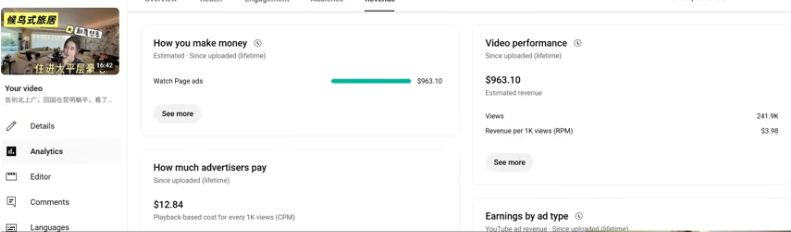 YOUTUBE拍视频真赚钱啊 拍youtube赚钱吗