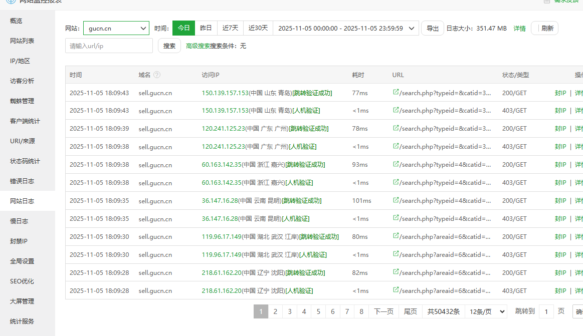 网站被频繁访问搜索页面，怎样办？宝塔如何设置