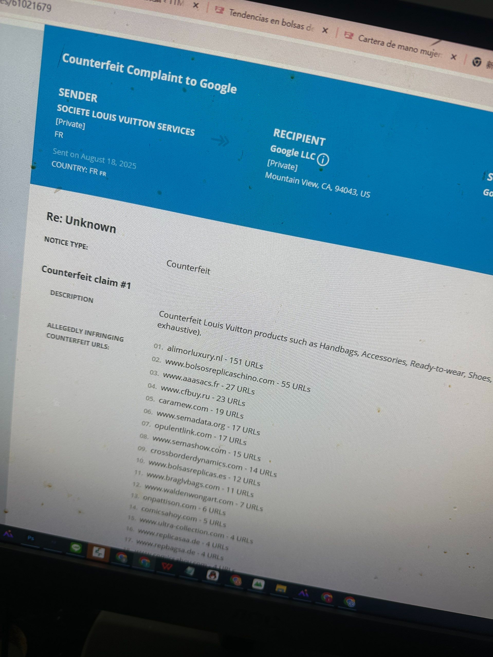 仿品外贸有很多竞争对手互相举报，这是难搞的 9479494795,外贸,仿品,举报,竞争